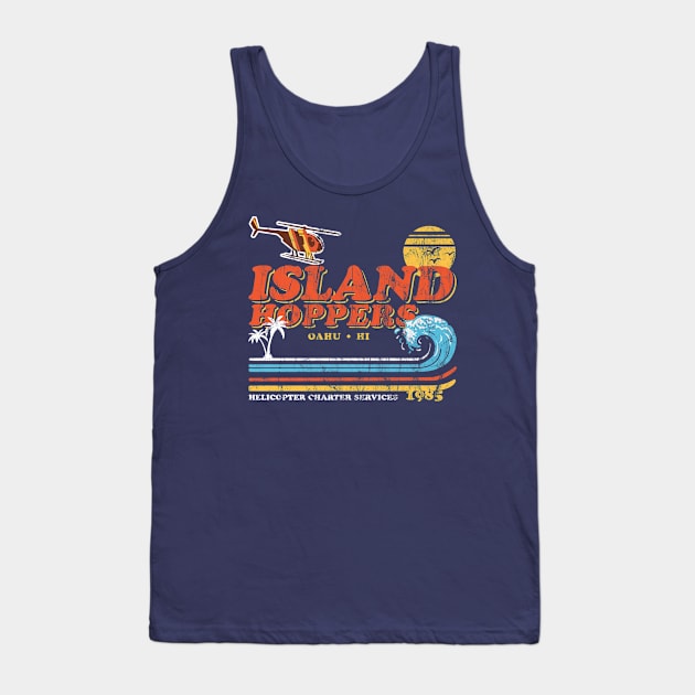 Island Hoppers Retro Worn Tank Top by Alema Art